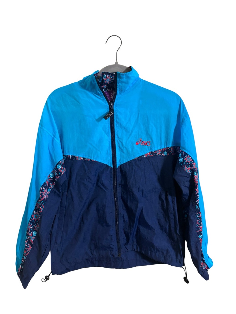 Vintage 90s ASICS Zip Up Blue Windbreaker Jacket‎ Womens Small